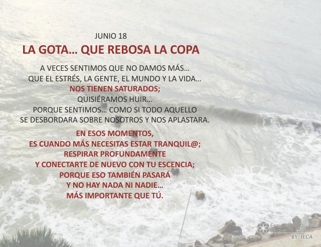 La gota... que rebosa la copa